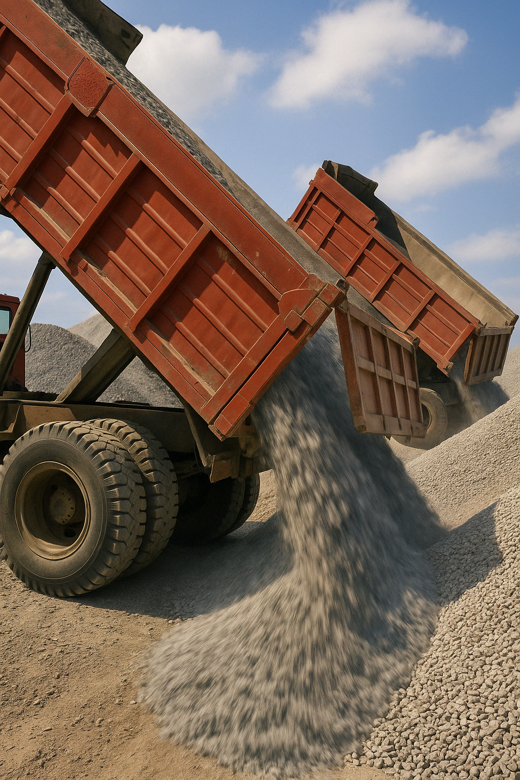 Transport piasku, żwiru, gruzu czy innego rodzaju kruszywa